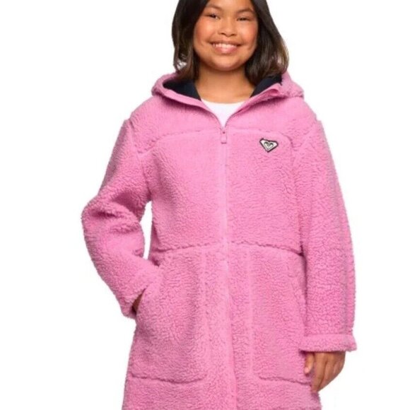 Roxy Other - Roxy Girls Size XS 5/6 Pink  Sherpa Winter Jacket NWT